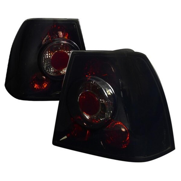 Overtime Euro Tail Lights Glossy Black Housing with Smoke for 99 to 04 Volkswagen Jetta, 12 x 16 x 18 in. OV2654298 - main